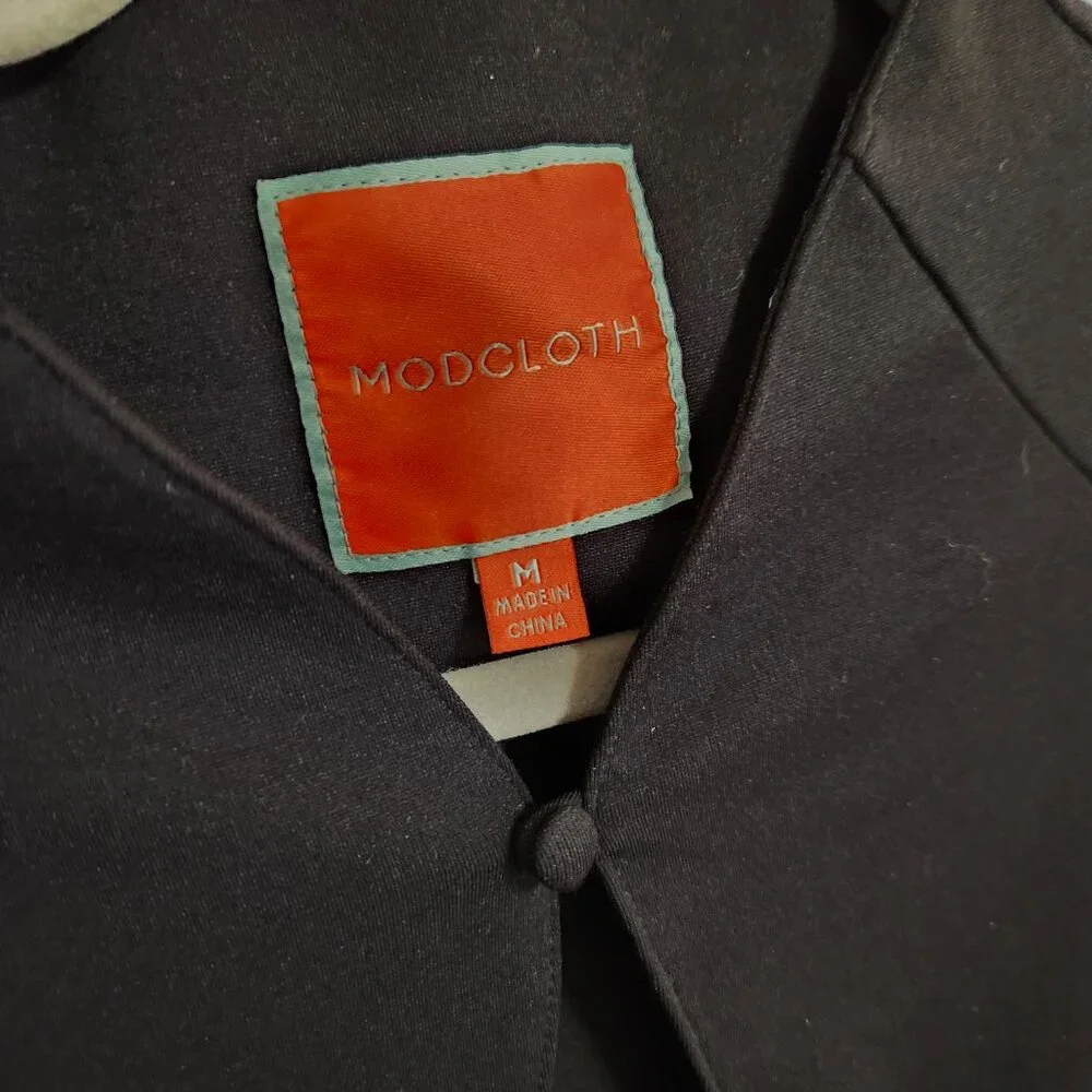 ModCloth High Society Keyhole Black Midi Dress Medium - Picture 3 of 9